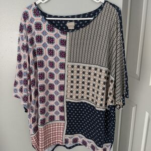 # Chicos sz 4 (XXL) patchwork Top